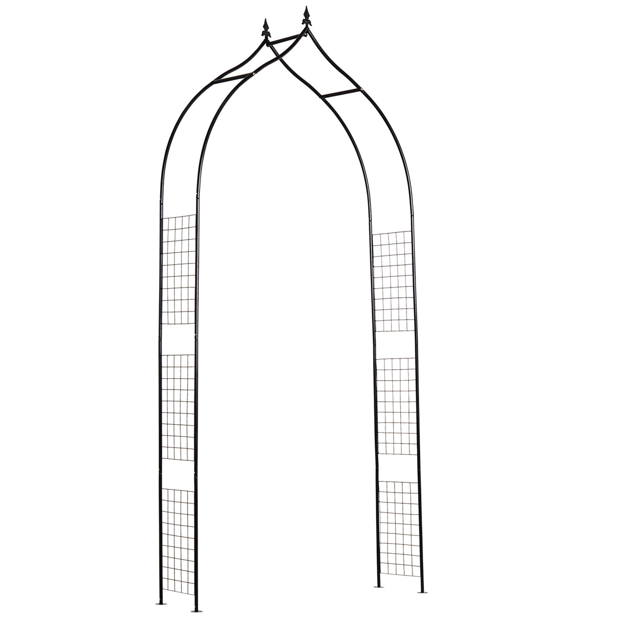 Steel Outdoor Garden Arch Trellis 250cm High - Velmora