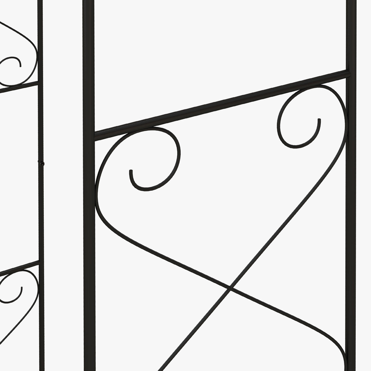 Steel Outdoor Garden Arch Trellis With Gate 232cm High - Velmora