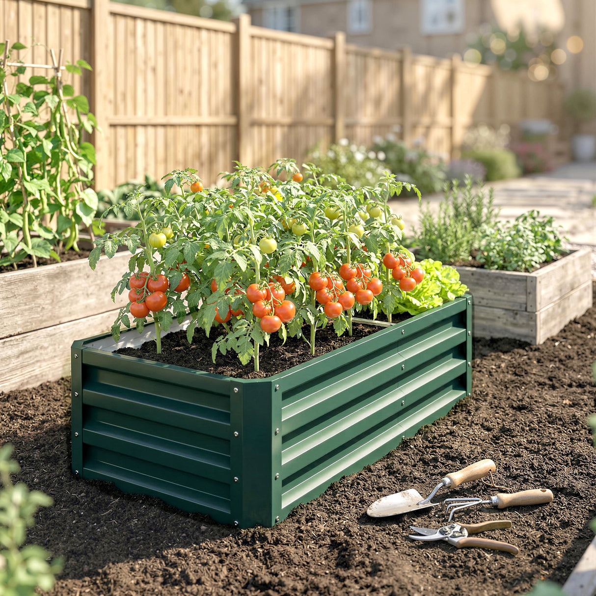 Steel Outdoor Garden Planter Box 120cm Wide - Velmora