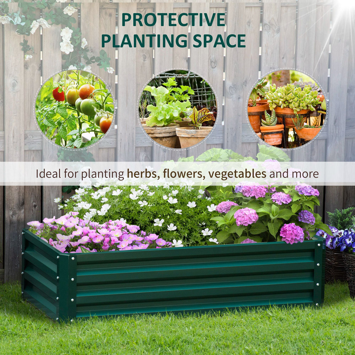 Steel Outdoor Garden Planter Box 120cm Wide - Velmora