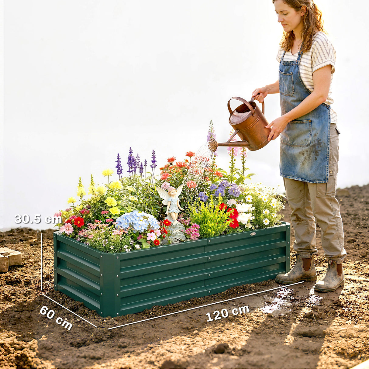 Steel Outdoor Garden Planter Box 120cm Wide - Velmora