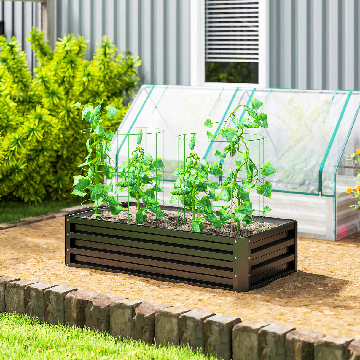 Steel Outdoor Garden Planter Box 120cm Wide - Velmora