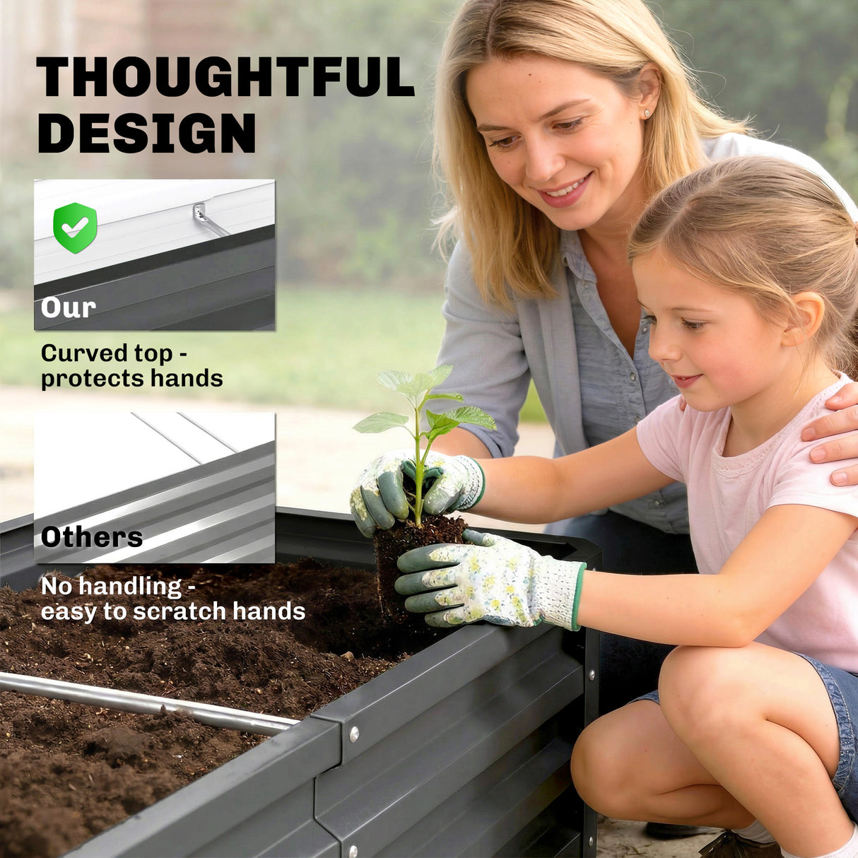 Steel Outdoor Garden Planter Box 120cm Wide - Velmora