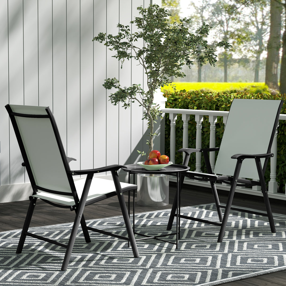 Steel Outdoor Garden Table Removable Tray Top - Velmora