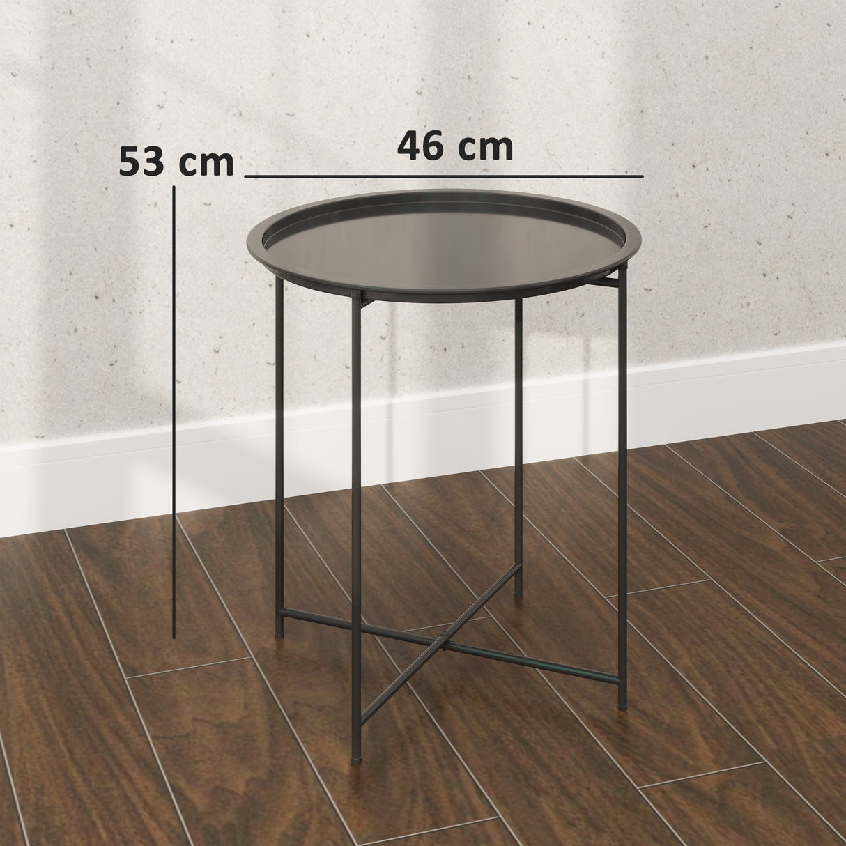 Steel Outdoor Garden Table Removable Tray Top - Velmora