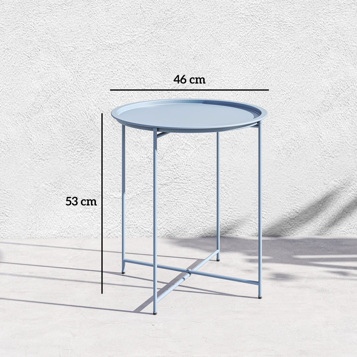 Steel Outdoor Garden Table Removable Tray Top - Velmora