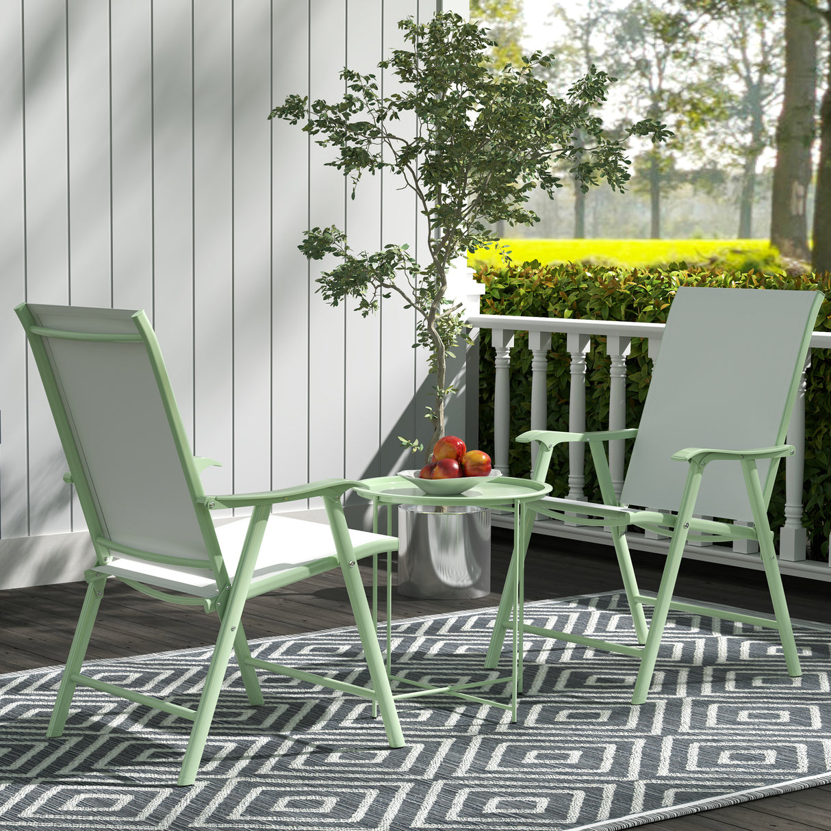 Steel Outdoor Garden Table Removable Tray Top - Velmora