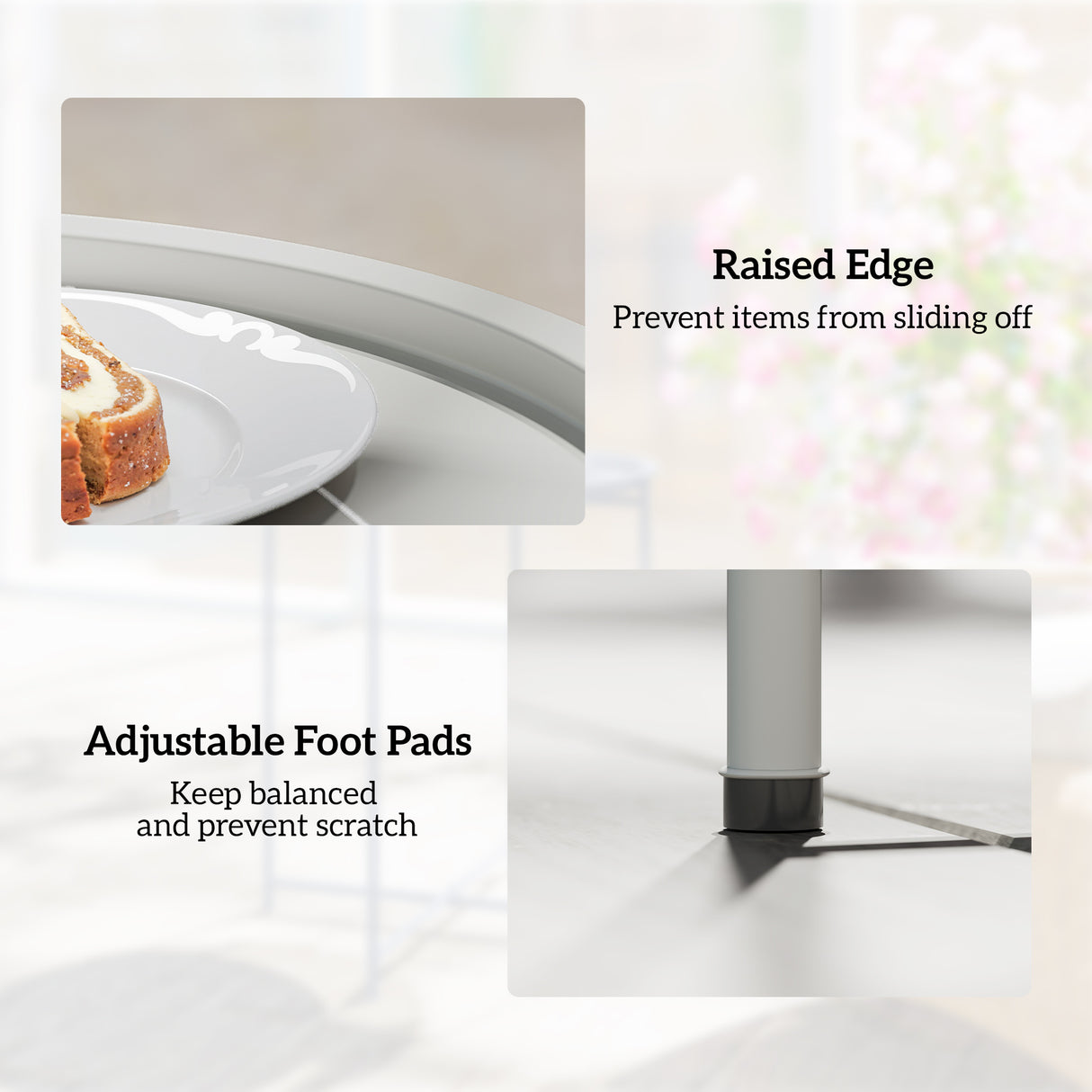 Steel Outdoor Garden Table Removable Tray Top - Velmora