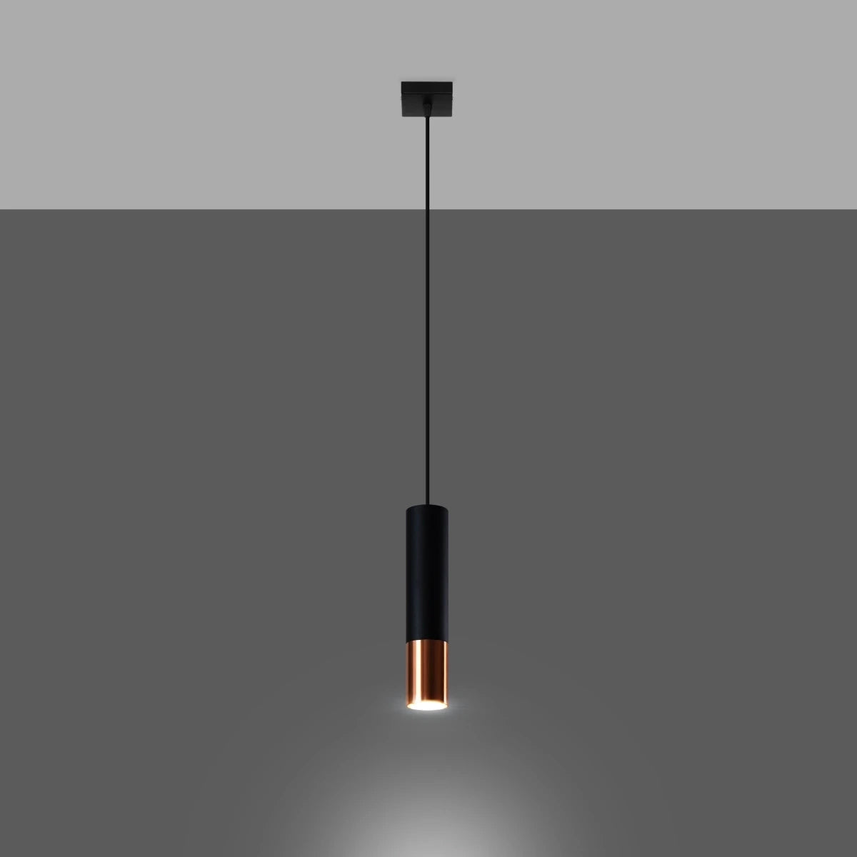 Steel Pendant Light With Loopez 1 Lamp in Black - Ocean Green