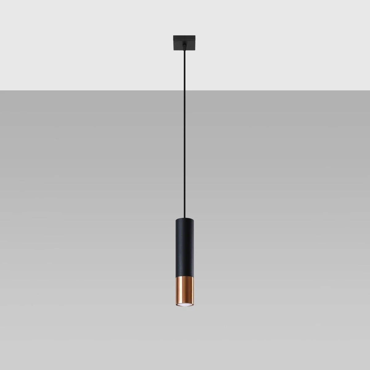 Steel Pendant Light With Loopez 1 Lamp in Black - Ocean Green