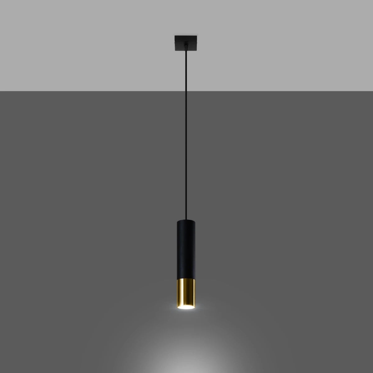 Steel Pendant Light With Loopez 1 Lamp in Black - Ocean Green