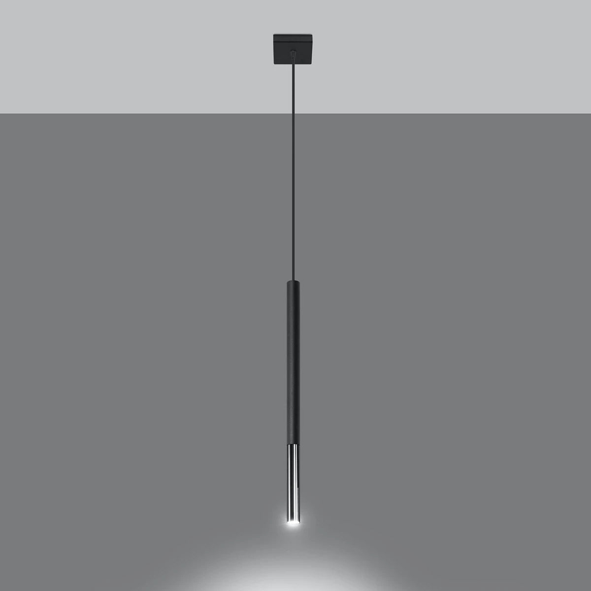 Steel Pendant Light With Mozaica 1 Lamp in Black - Ocean Green