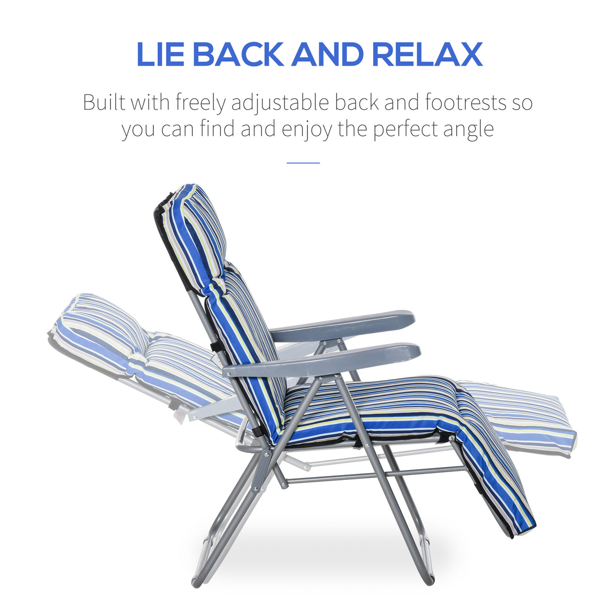 Steel Reclining Garden Sum Lounger Armchair in Set of 2 - Velmora