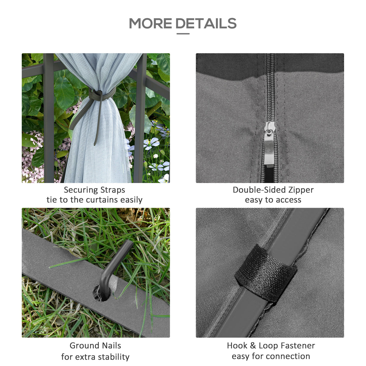 Steel Softtop Gazebo 297cm Width x 297cm Depth With Mosquito Netting - Velmora