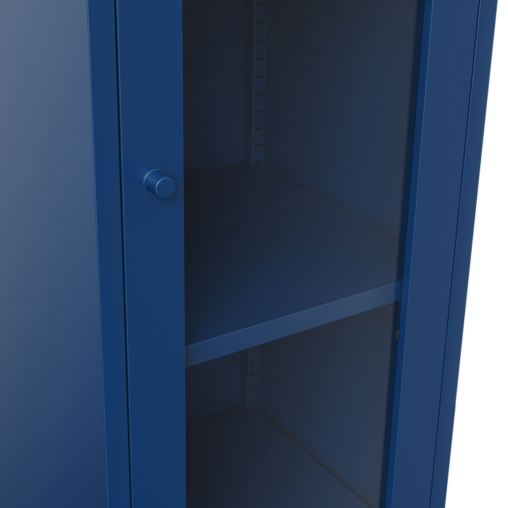 Steel Storage Cabinet With Clear Glass Panels - Frank
