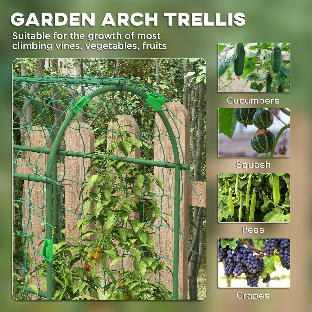 Steel Tall Garden Trellis 182cm Wide - Velmora
