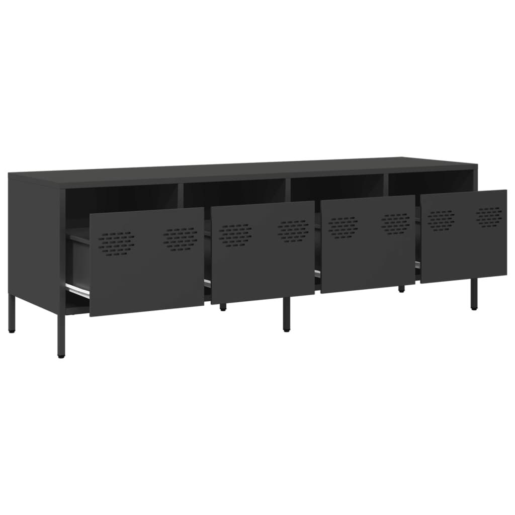 Steel TV Stand 135cm Wide With 4 Drawers - Vantage Home