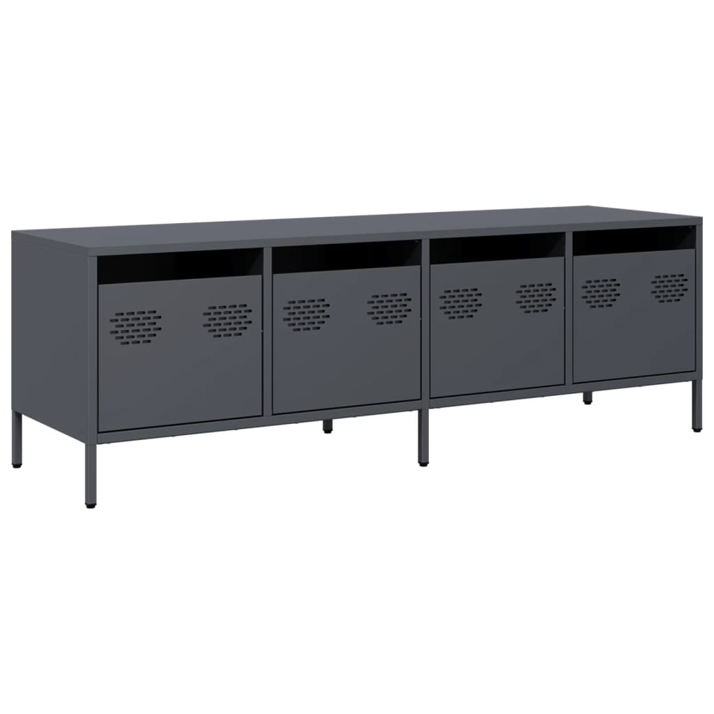 Steel TV Stand 135cm Wide With 4 Drawers - Vantage Home