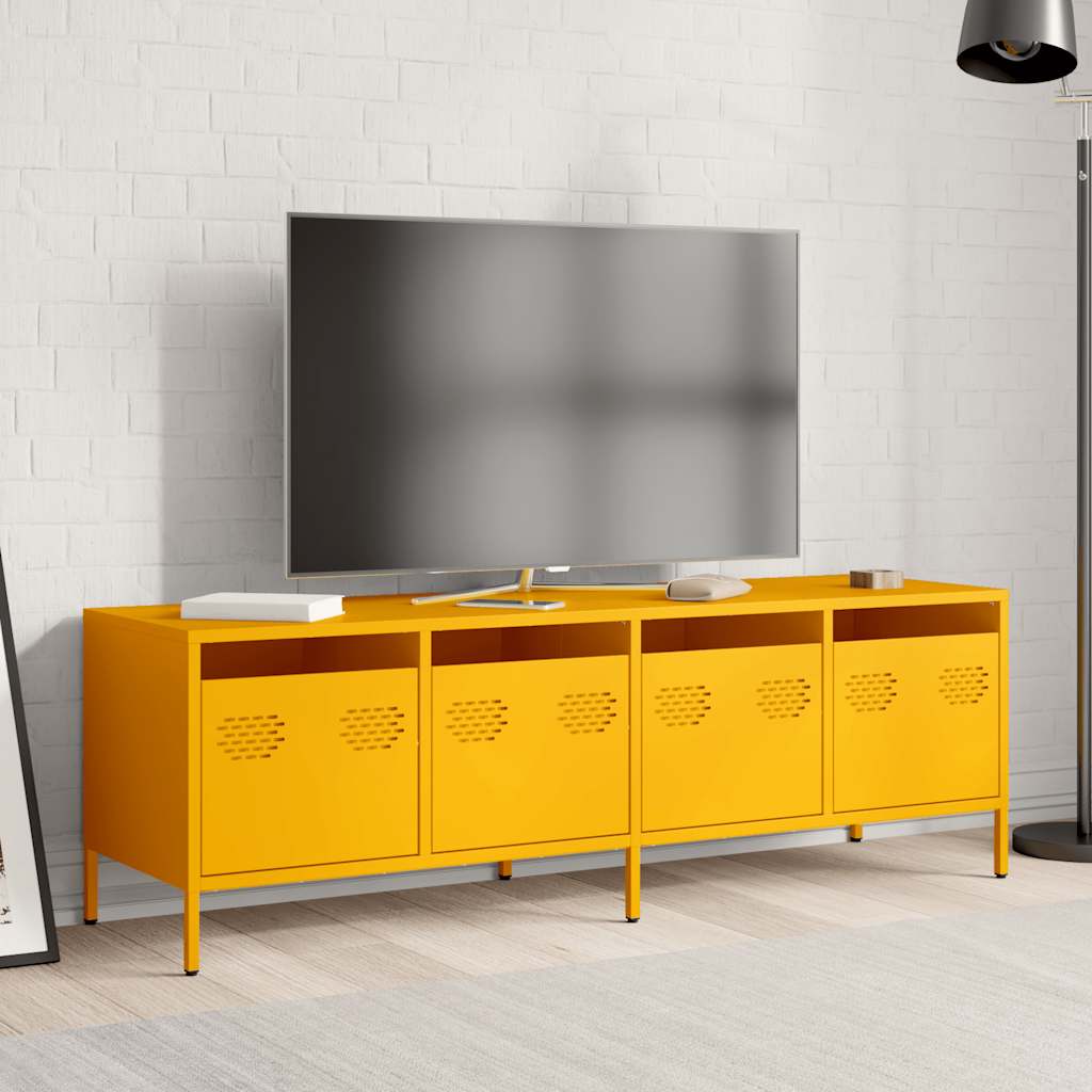 Steel TV Stand 135cm Wide With 4 Drawers - Vantage Home