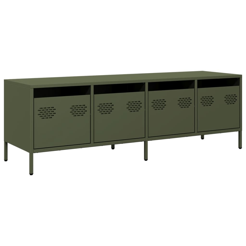 Steel TV Stand 135cm Wide With 4 Drawers - Vantage Home