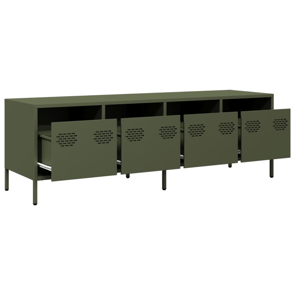 Steel TV Stand 135cm Wide With 4 Drawers - Vantage Home