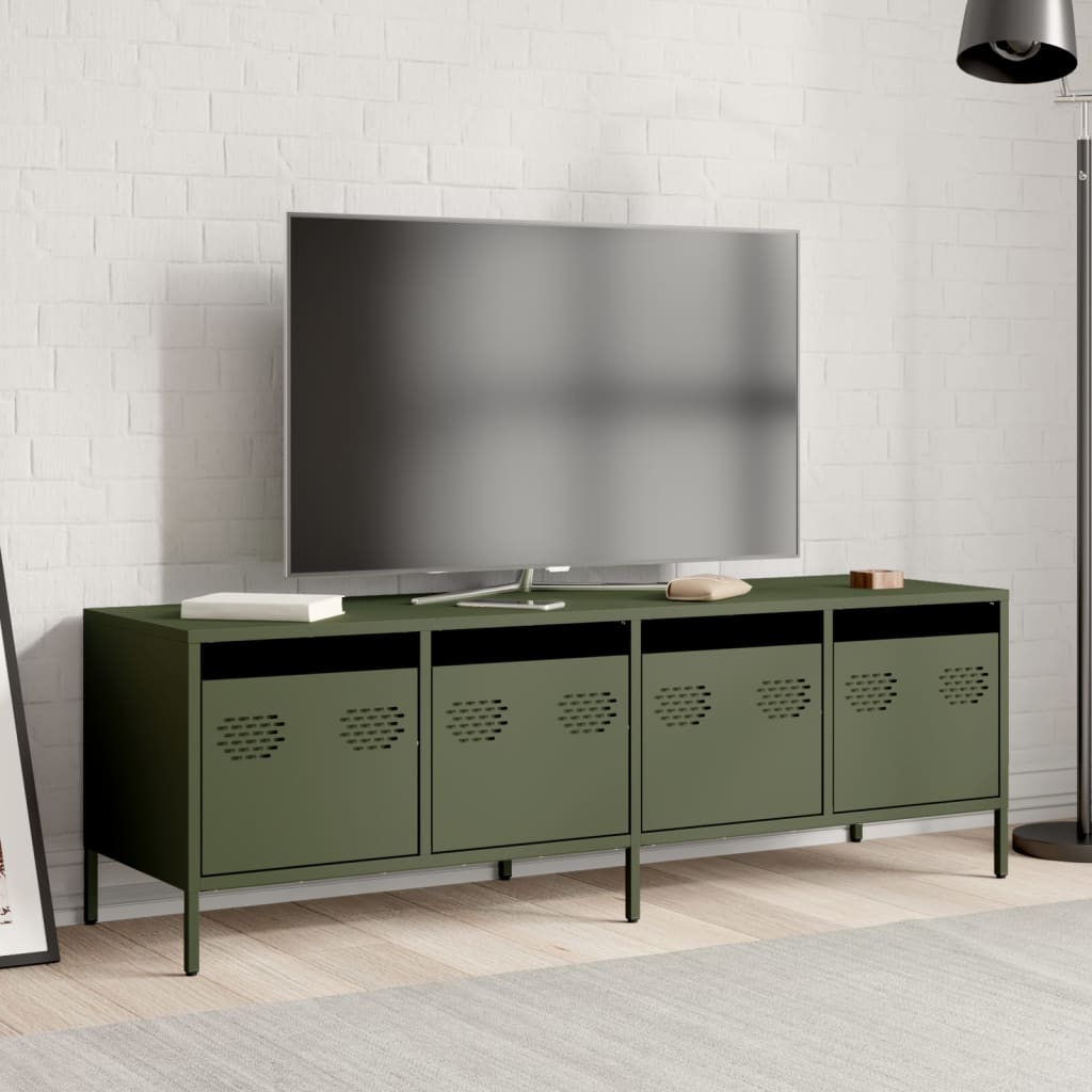 Steel TV Stand 135cm Wide With 4 Drawers - Vantage Home