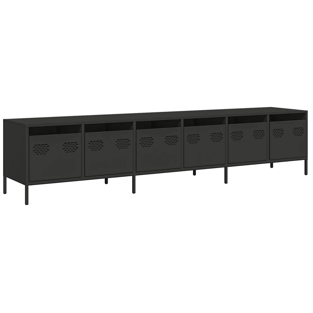 Steel TV Stand 202cm Wide With 6 Drawers - Vantage Home