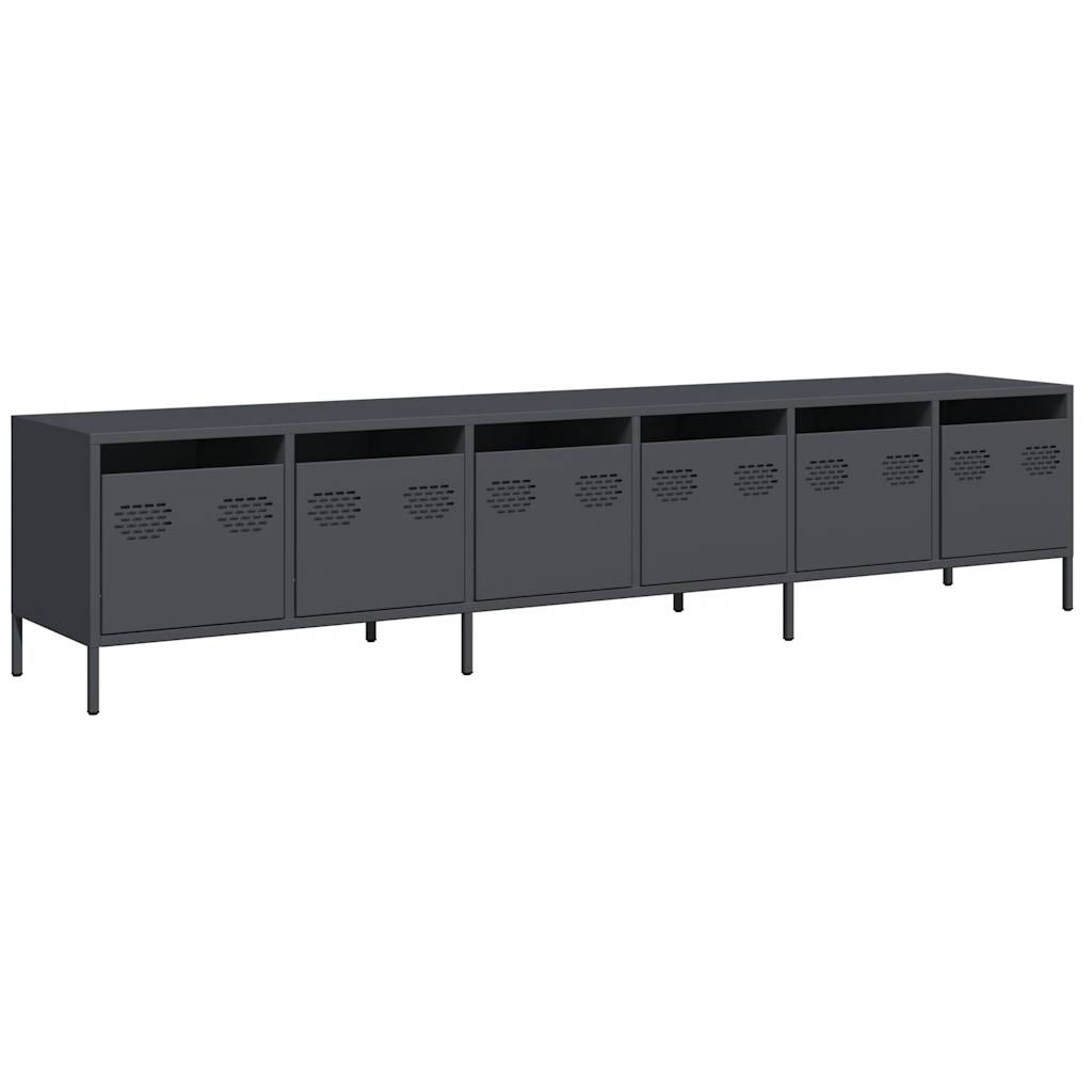 Steel TV Stand 202cm Wide With 6 Drawers - Vantage Home