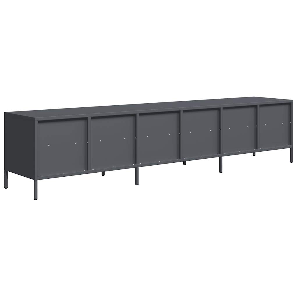 Steel TV Stand 202cm Wide With 6 Drawers - Vantage Home