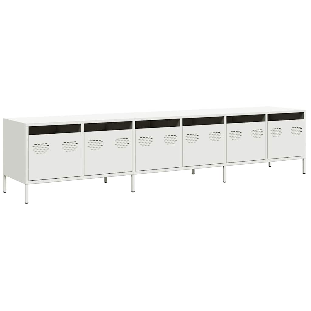Steel TV Stand 202cm Wide With 6 Drawers - Vantage Home