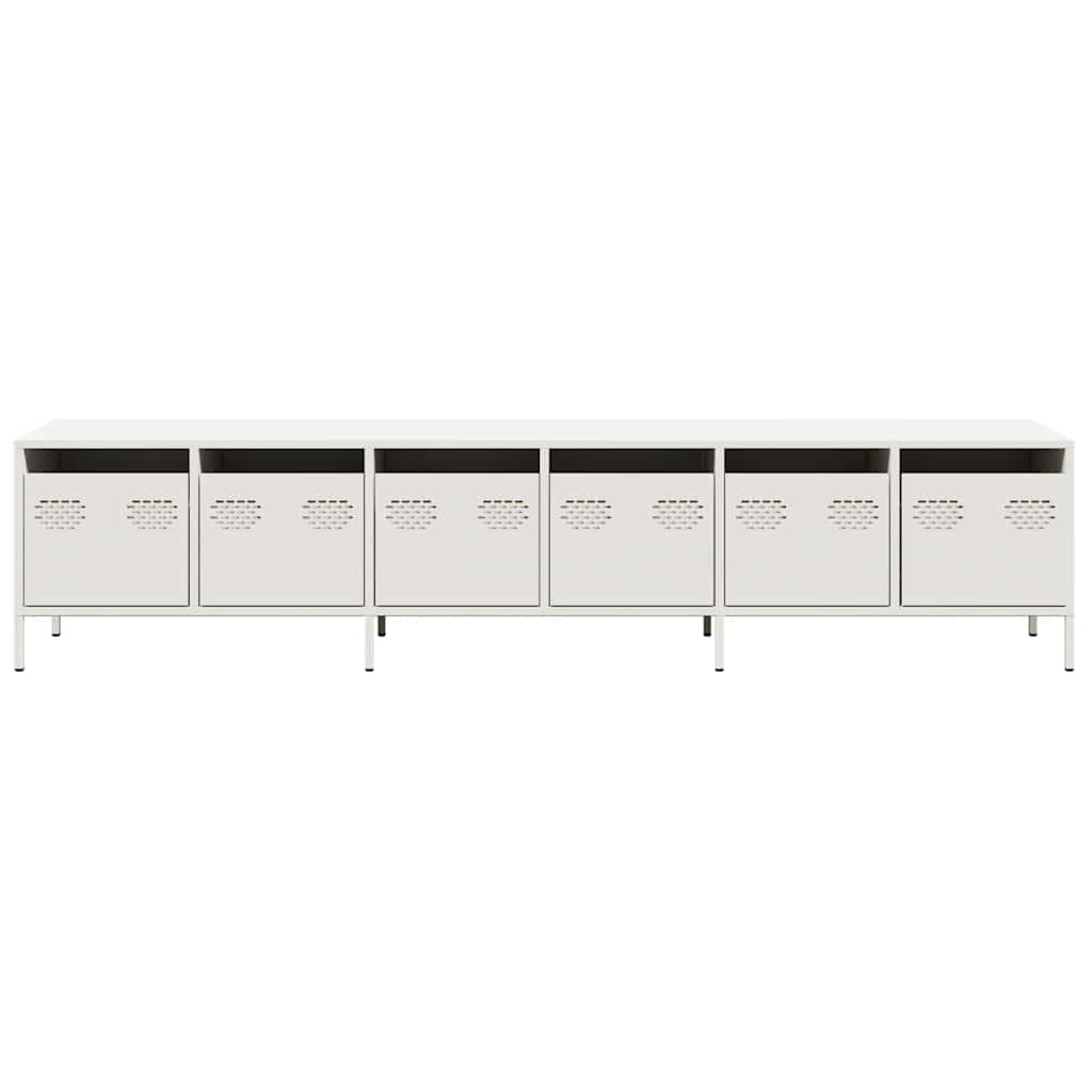 Steel TV Stand 202cm Wide With 6 Drawers - Vantage Home