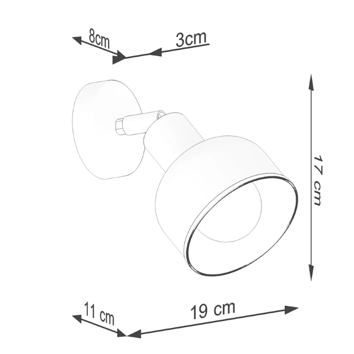 Steel Wall Light With Elba Lamp - Bittersweet Shimmer