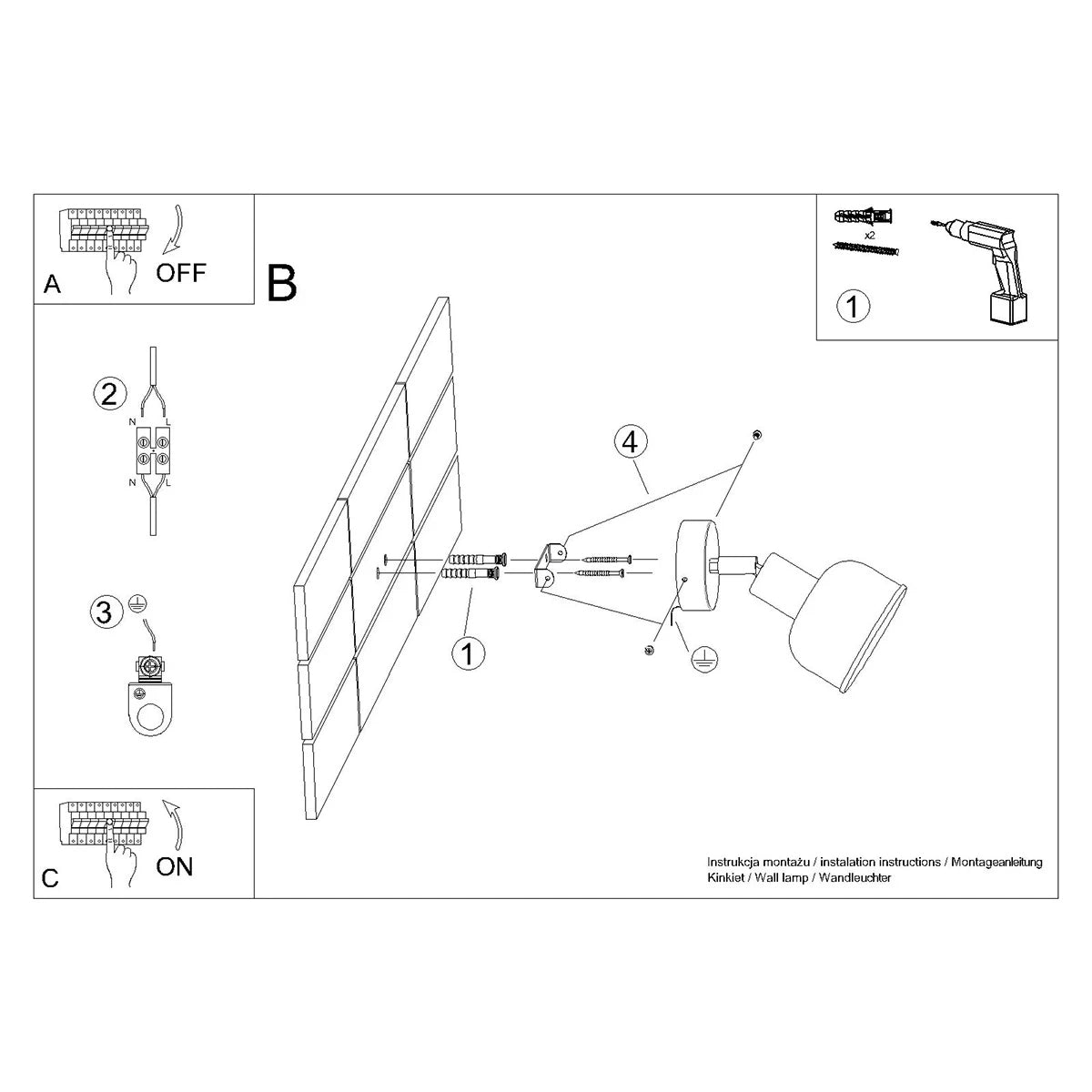 Steel Wall Light With Elba Lamp - Bittersweet Shimmer