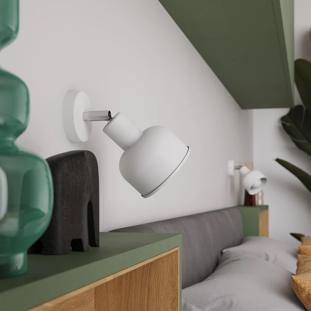 Steel Wall Light With Elba Lamp - Bittersweet Shimmer