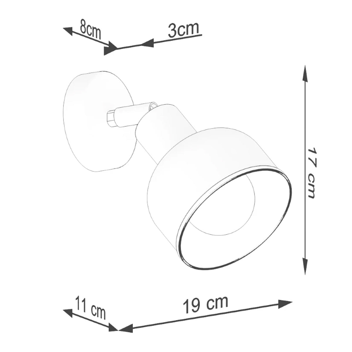 Steel Wall Light With Elba Lamp - Bittersweet Shimmer