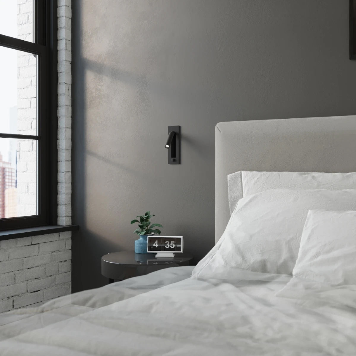 Steel Wall Light With Enif Lamp - Bittersweet Shimmer