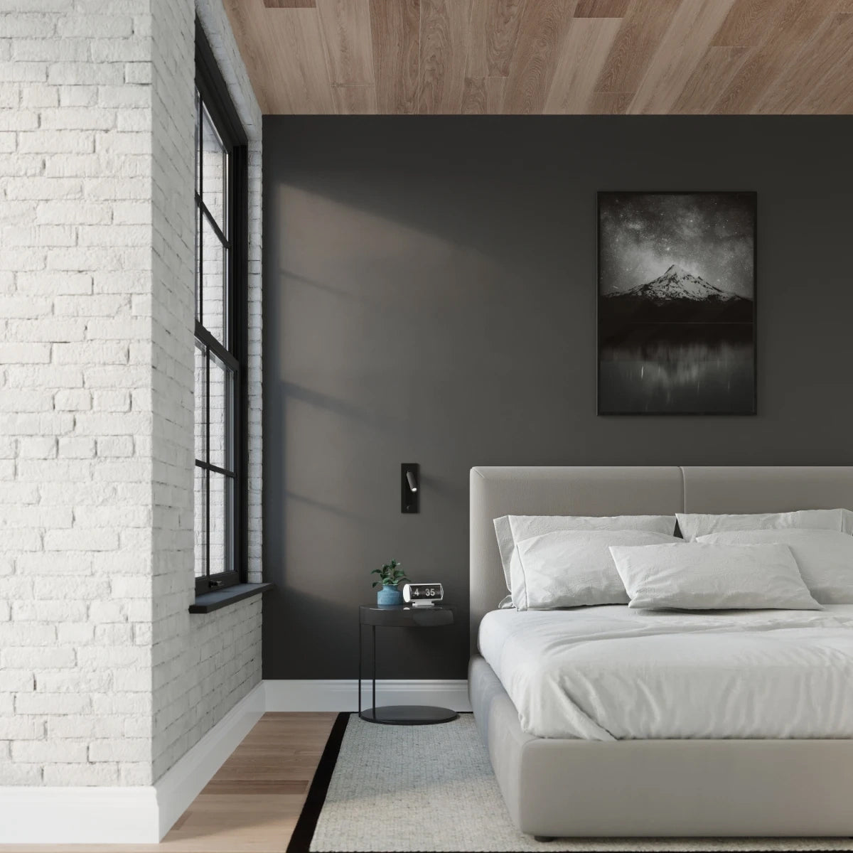 Steel Wall Light With Enif Lamp - Bittersweet Shimmer