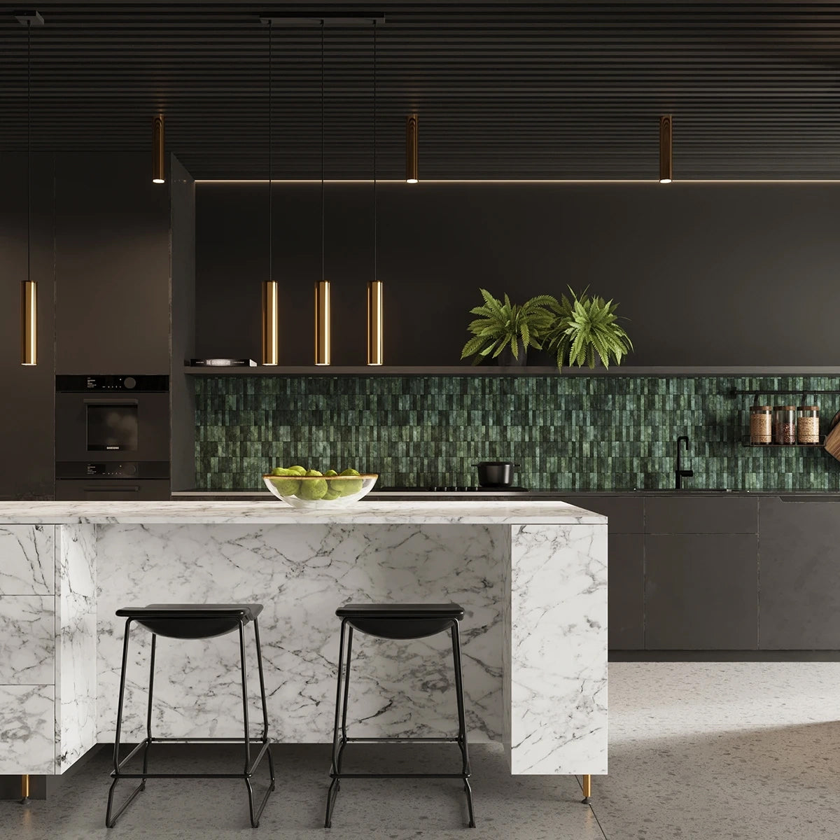 Steel Wall Light With Lagos 2 Lamp - Ocean Green