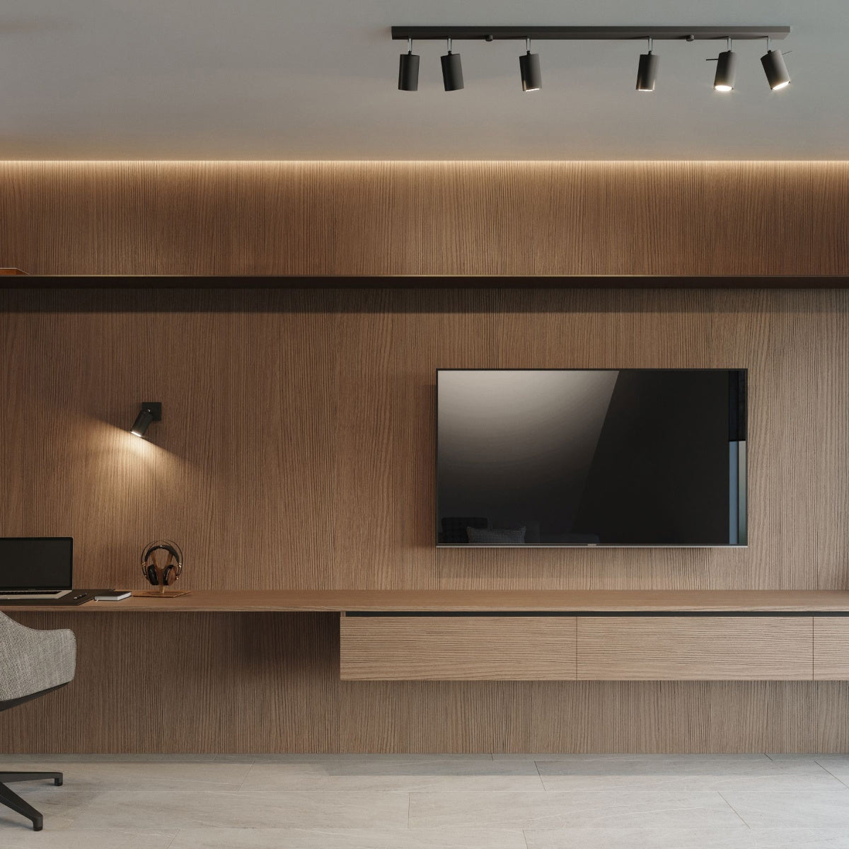 Steel Wall Light With Ring Lamp - Bittersweet Shimmer