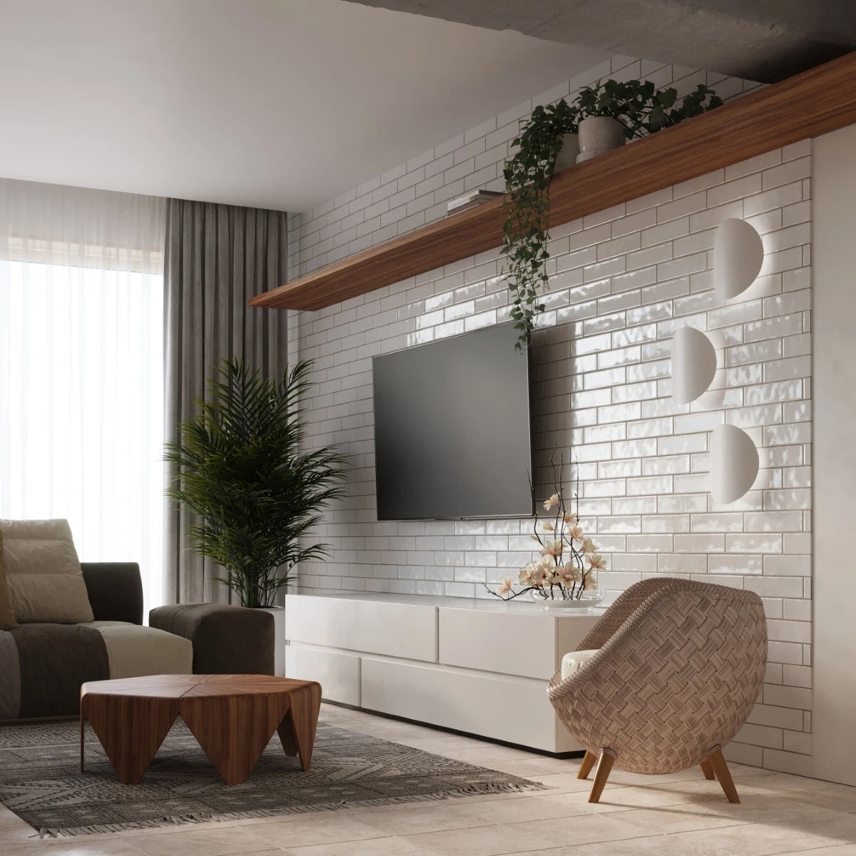 Steel Wall Light With Senses Lamp - Blue Sapphire