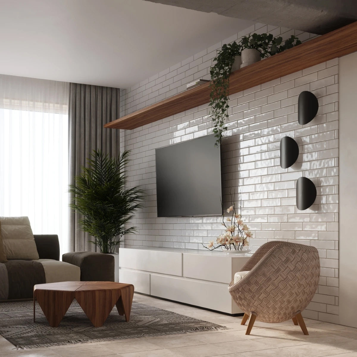 Steel Wall Light With Senses Lamp - Blue Sapphire