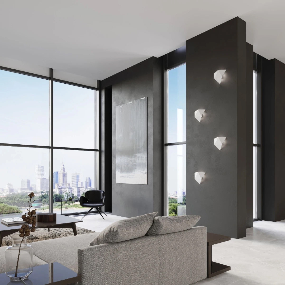 Steel Wall Light With Solido Lamp - Blue Sapphire