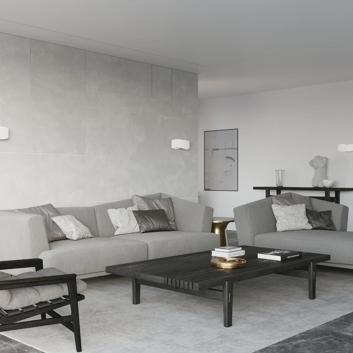 Steel Wall Light With Tila 30 Lamp - Blue Sapphire