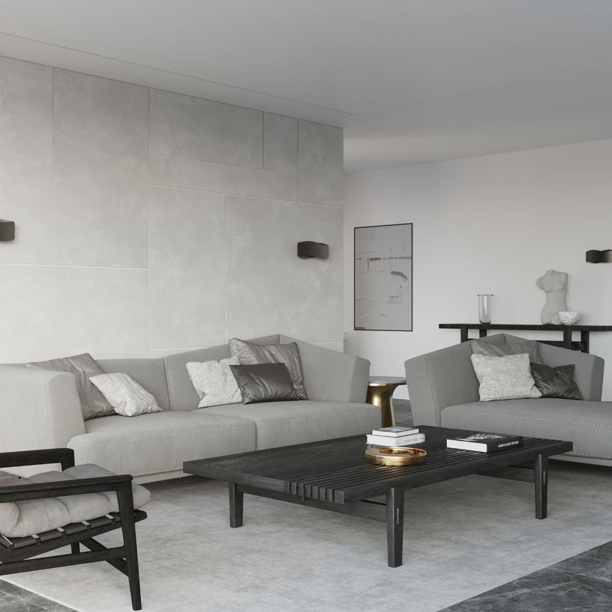 Steel Wall Light With Tila 30 Lamp - Blue Sapphire