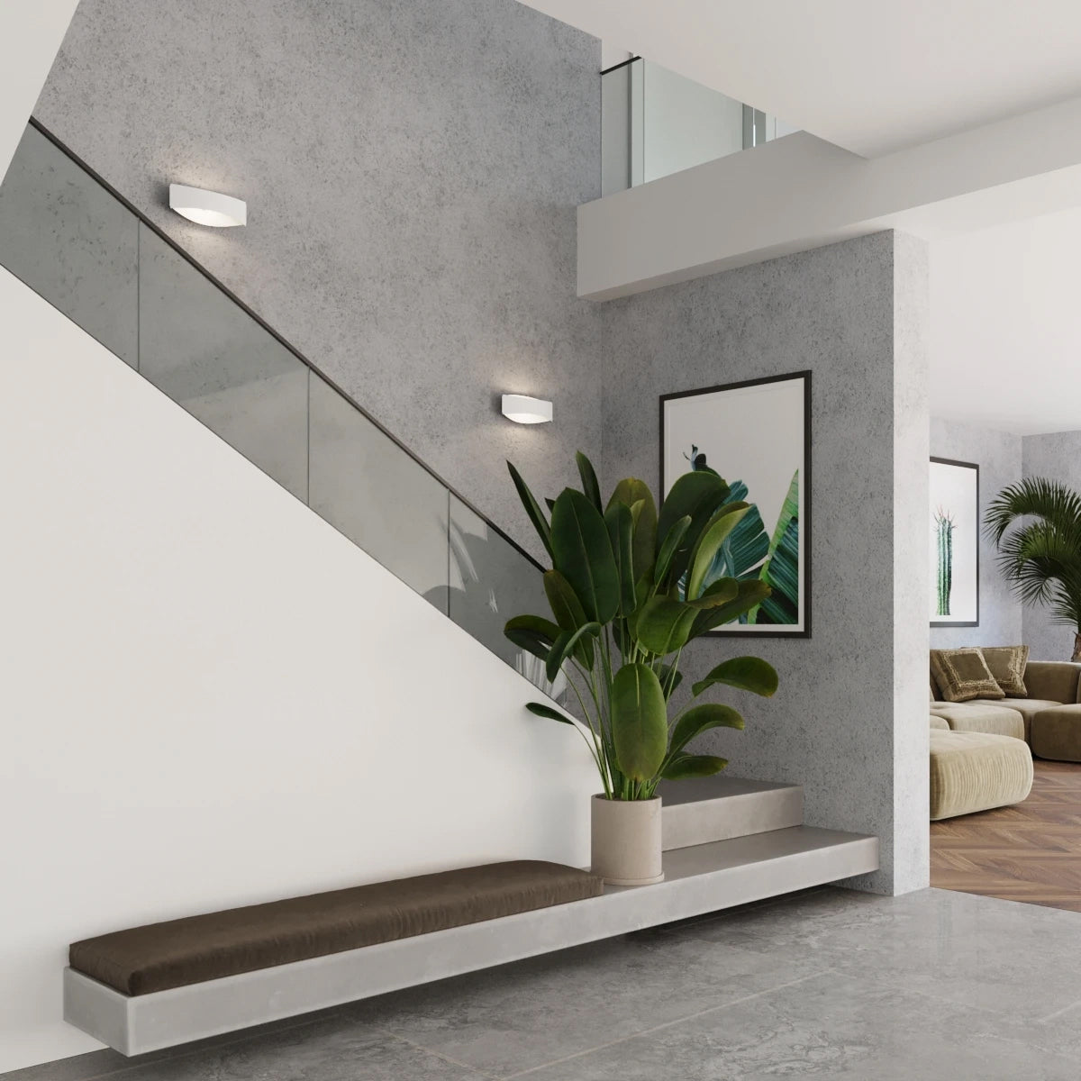 Steel Wall Light With Toni Lamp - Blue Sapphire