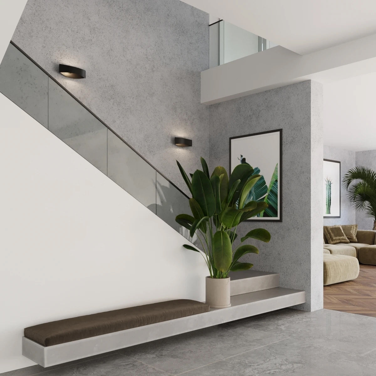 Steel Wall Light With Toni Lamp - Blue Sapphire