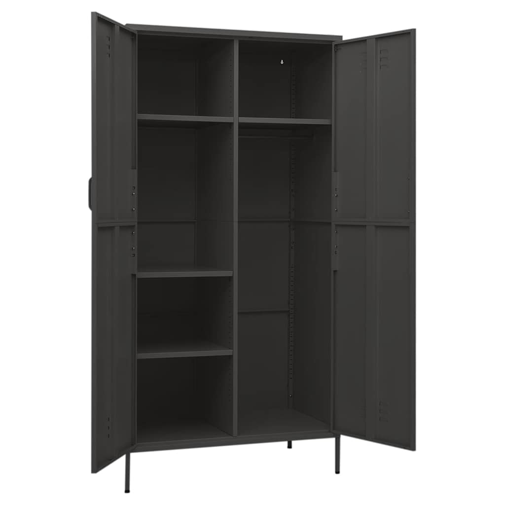 Steel Wardrobe 90cm Wide With 2 Doors - Vantage Home