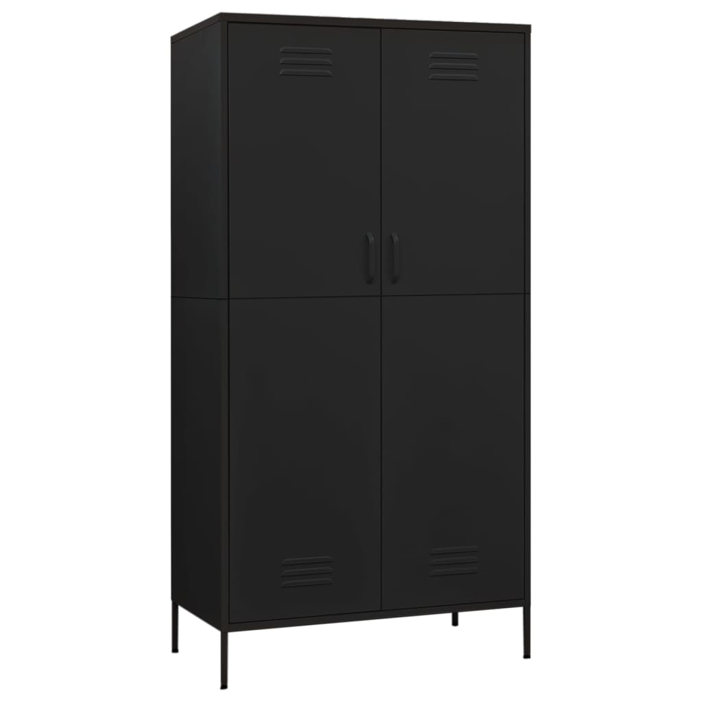 Steel Wardrobe 90cm Wide With 2 Doors - Vantage Home
