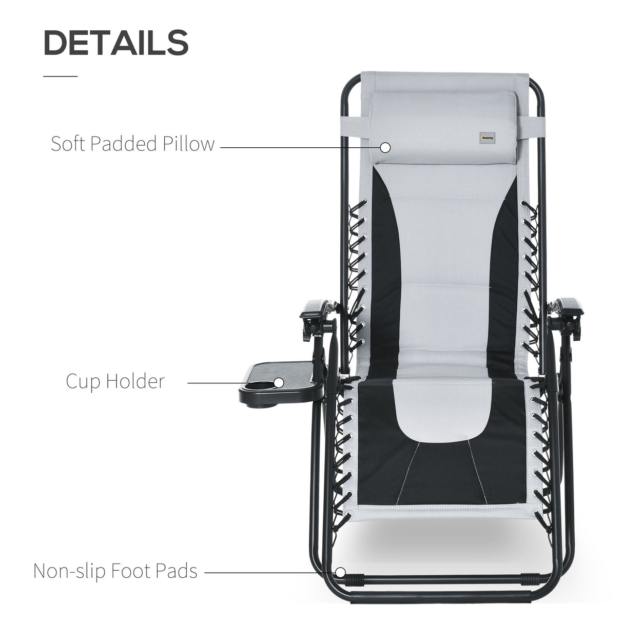 Steel Folding Reclining Zero Gravity Garden Sun Lounger Chair - Velmora