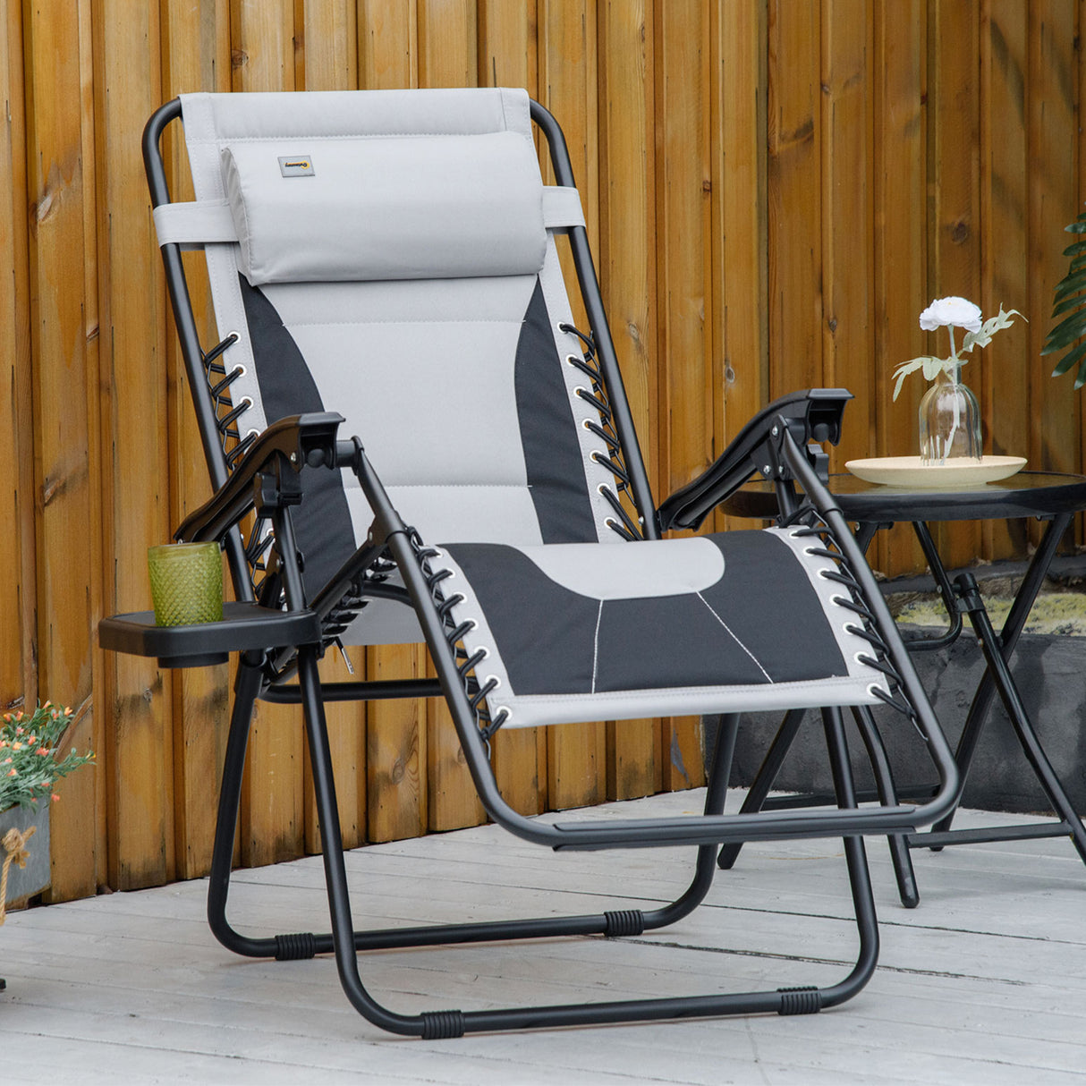 Steel Folding Reclining Zero Gravity Garden Sun Lounger Chair - Velmora